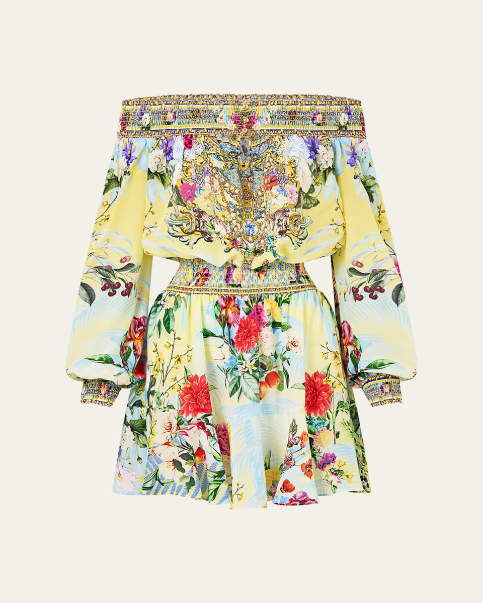 Flor Fantastica Off-Shoulder Mini Dress